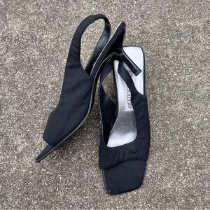 Madeline Black Slingback Heels